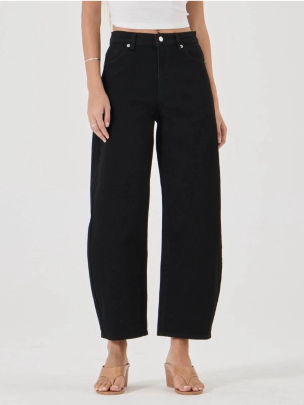 NEW Rolla's Gigi Barrel Curved Leg Jeans in Forever Black Size 27 - Picture 4 of 14